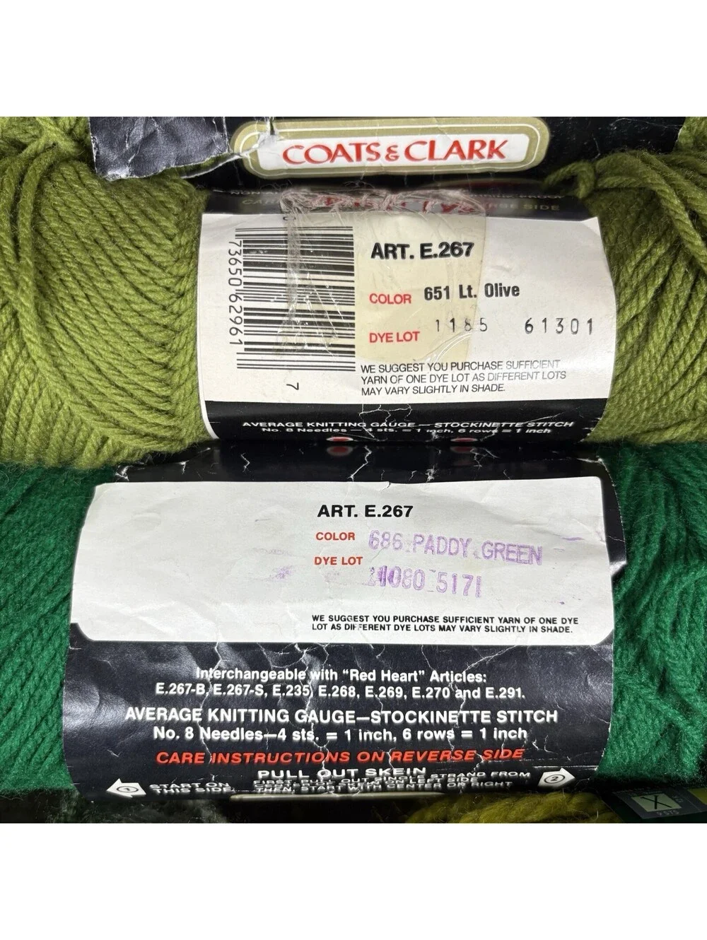 Mixed Yarn Lot Greens Crochet Knitting Craft Lion Loop/Thread Coats Red Heart